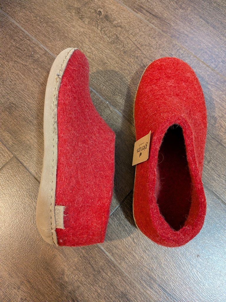 Womens Glerups Slippers - Red Woold With Leather Sole - Size Eu 36 (Us 6) — image 7 of 8
